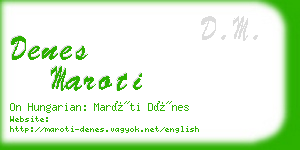 denes maroti business card